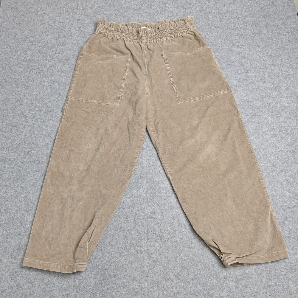 Pietsie‎ Pants Mens XL Beige Corduroy Sweatpants Elastic Waist Relaxed USA